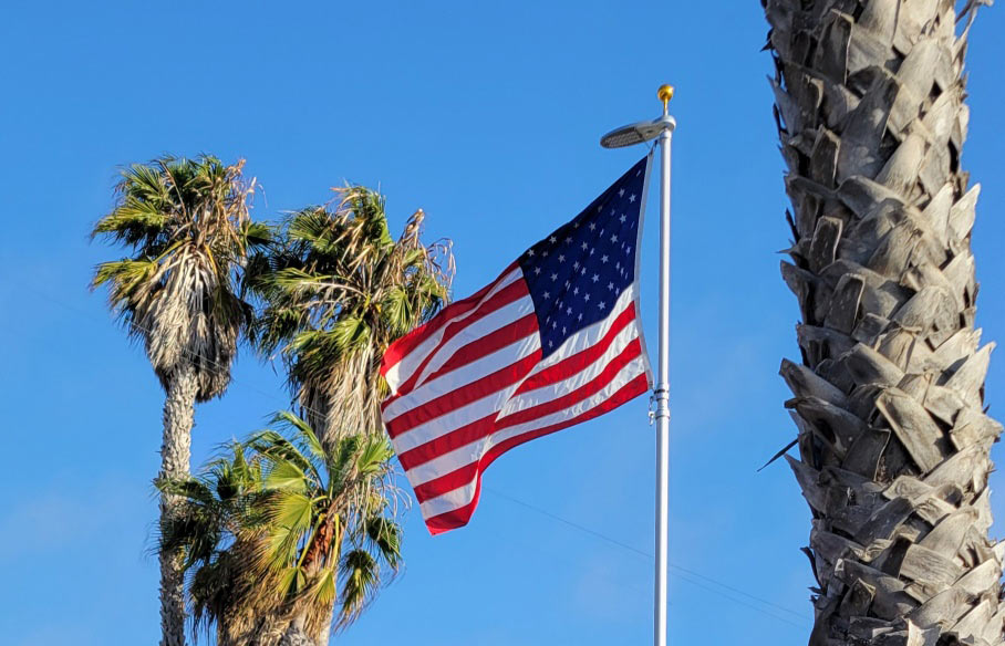 flag at PV Drive South and Schooner Drive